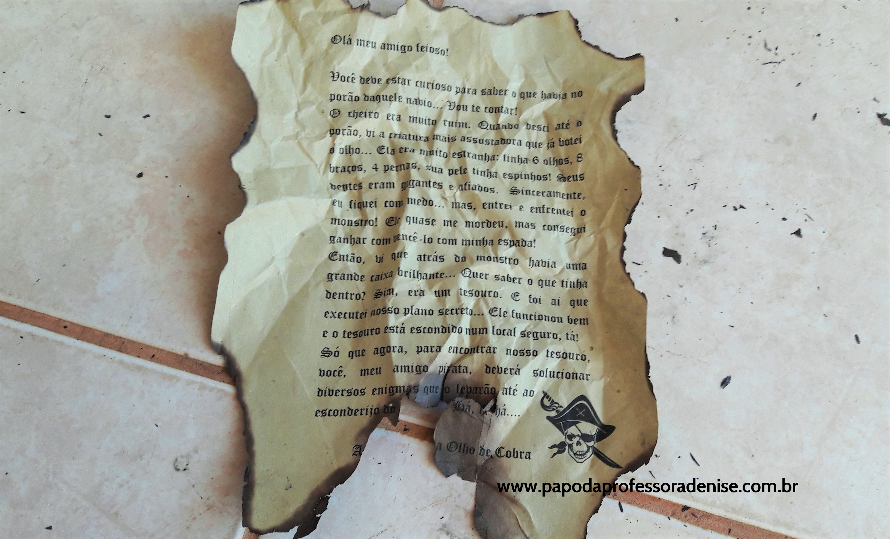 Caça ao tesouro: Carta do pirata - Papo da Professora Denise